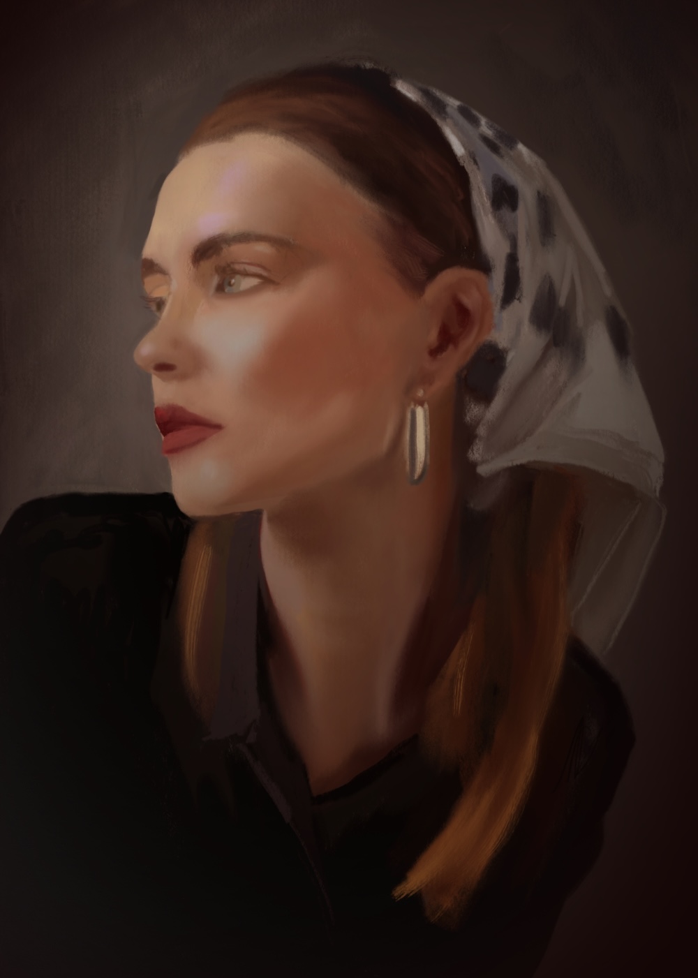 Illlustration of a woman wearing a headscarf